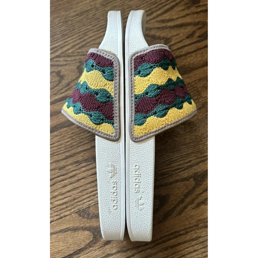 adidas Adilette Crochet Slides Mens 11 Bob Marley Rasta Textile FZ6456
